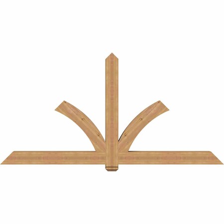 Ekena Millwork Redmond Smooth Timber Gable Bracket, Western Red Cedar, 96"W x 48"H x 5 1/2"D x 5 1/2"F, 12/12 Pitch GBW096X48X0606RED00SWR